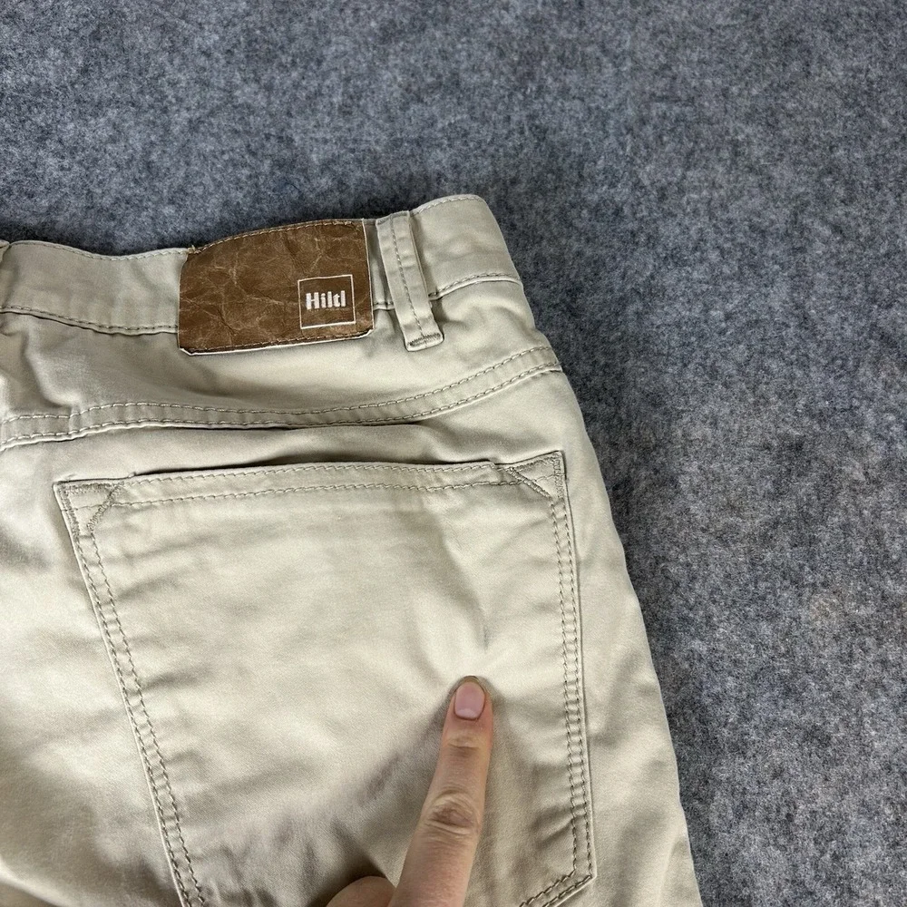 Hiltl Cotton Blend 5 Pocket Jean Cut Pants Size 32x34 US Seth In Solid Beige